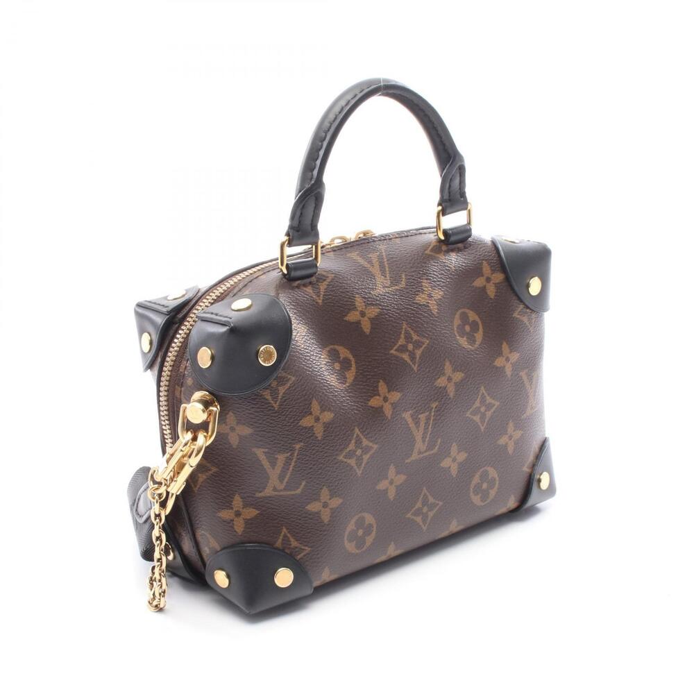 Louis Vuitton Brown Black Canvas Souple Malle Handbag Leather Monogram